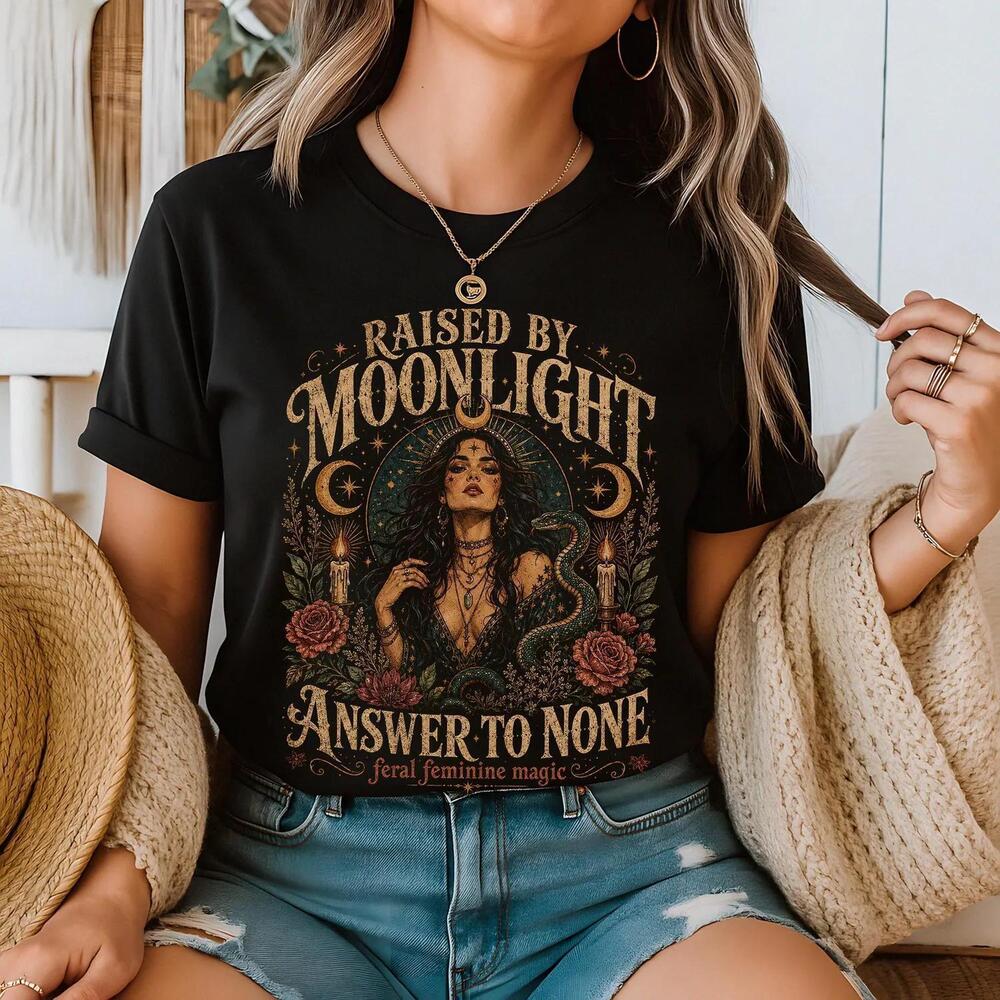 Witchy Woman Shirt Dark Feminine T Shirt Moon Witch Tee Pagan